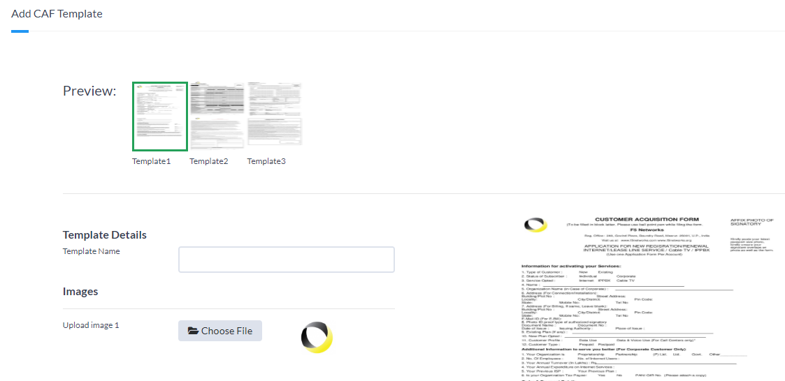 CAF templates